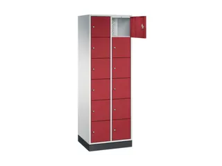 lockerkast,RAL 7035/RAL 3003,HxBxD 1950x620x500mm,2x6vakken,cil.-slot - 1