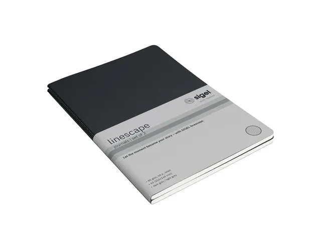 Notitieschrift Linescape Neo A5 2st.d.grijs/l.grijs lijn 68 pag 80gr.