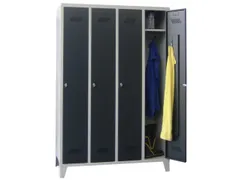 lockerkast,HxBxD 1850x1200x500mm,4vak,RAL7035,front RAL5010