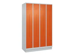 Z-garderobekast,HxBxD 1950x1200x500mm,vak B 150/300mm,cil.-slot,sokkel