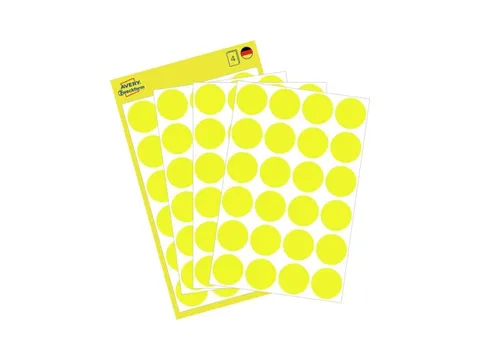 Etiket Avery Zweckform 3007 Rond Ø18mm Geel 96 Stuks