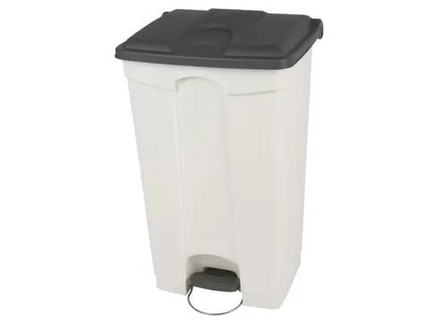 pedaalemmer,1x90l,HxBxD 820x500x412mm,romp PP wit,deksel PP grijs