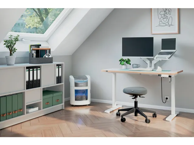 Bras double pour écran Leitz Ergo faible encombrement gris