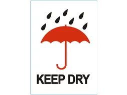 Waarschuwingsetiket keep dry 74mmx105mm 500 stuks