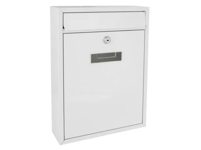 Brievenbus Ibiza Wit met naamplaatje incl. 2 sleutels 36x26x8cm