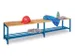 banc-patère,LxP 2000x370mm,barrettes en bois hêtre,piètement RAL501