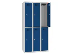 Dubbeldekse lockerkast,HxBxD 1800x900x500mm,3x2vak.,draaigrendel