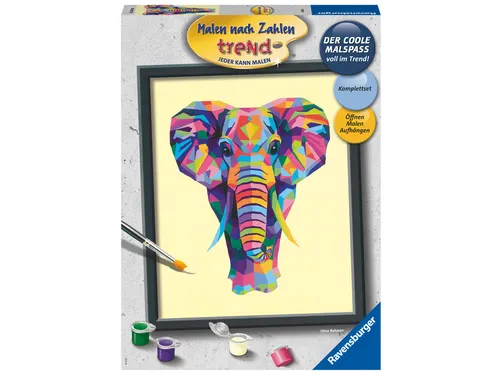 Schilderen op nummer Ravensburger Bonte olifant