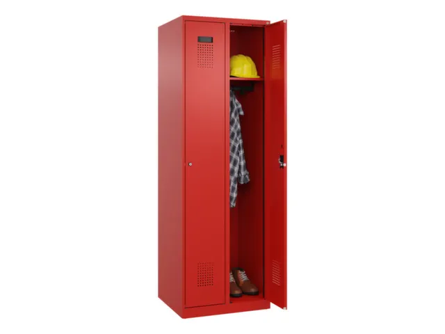 locker,HxBxD 1850x600x500mm,2vak,vak B 300mm,cil.-slot,staand op vloer