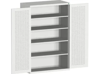 kast met sleufplaat,HxBxD 2000x1300x525mm,4xStalen bodem - 2