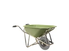 aluminium kruiwagen,90l,HxBxD 870x625x1430mm,HDPE-bak,groen,aluminium