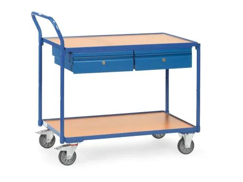 Lichte Tafelwagens 2622 300kg 2 Etages 1000x600mm Houten Plaat