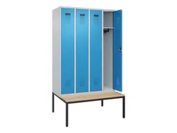 locker met bank,HxBxD 2120x1200x815mm,4vak,vak B 300mm,cilinderslot