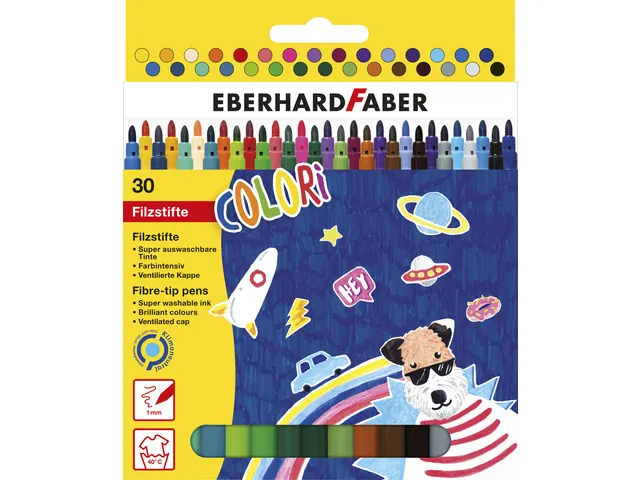 Viltstift Efa Uitwasbaar In 30 Kleuren.