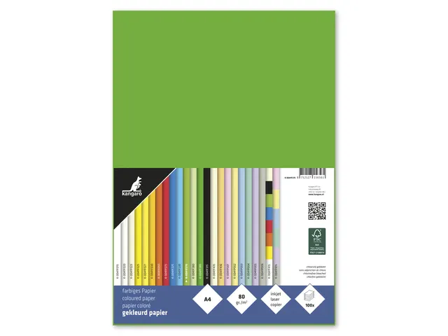 Papier Kangaro A4 80grs groen pak 100 vel