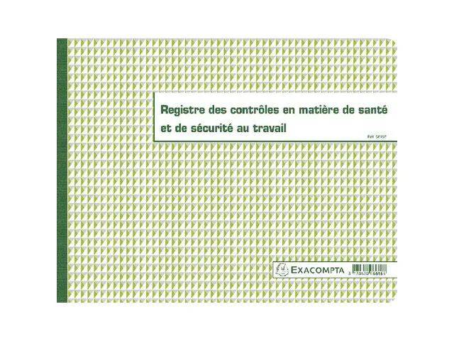 Piqûre 24x32cm - Registre des contrôles de santé et de sécurité a