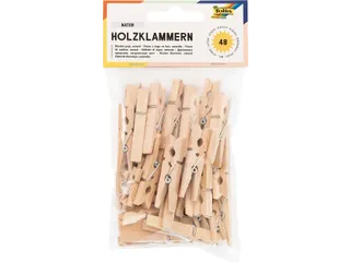 Wasknijper Folia 48 stuks drie formaten hout - 1
