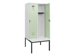 locker met bank,HxBxD 1950x800x815mm,2vak,vak B 400mm,draaigrendel