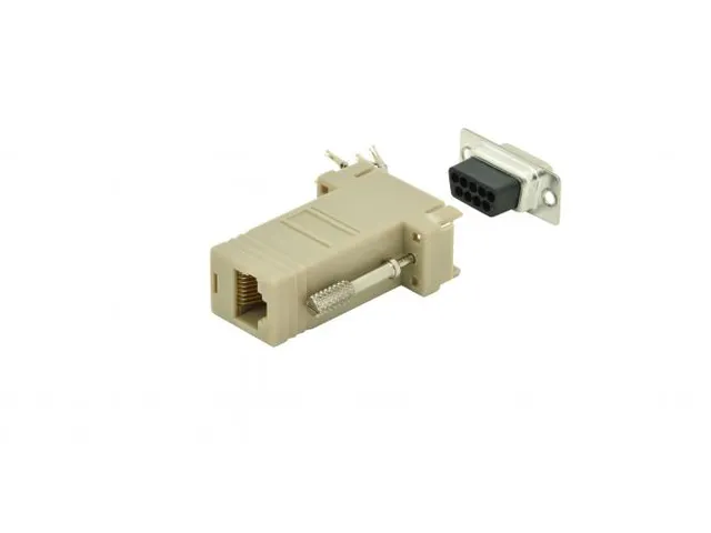 RS-232 adapter DB9 M Naar RJ45 F Modulair voor zelfmontage