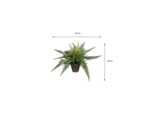 Kunstplant Mica Varen groen in pot Stan grijs 38x50cm