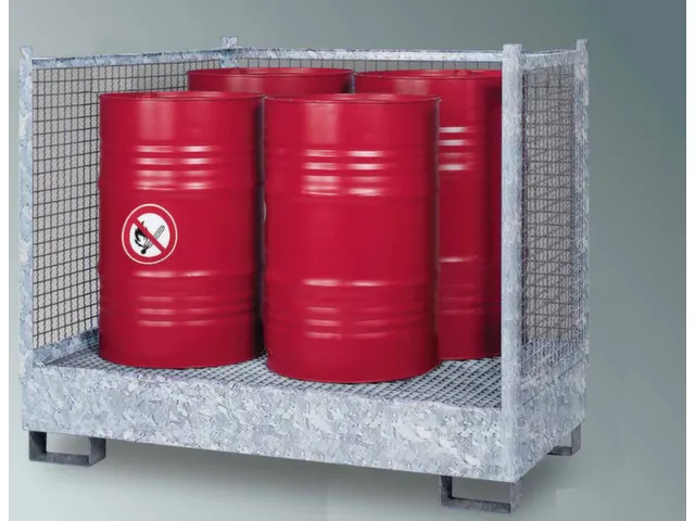 Opvangbak 4x 200l Opvangvol. 220l 1320x1410x1290mm Gaas 3-Zijdig