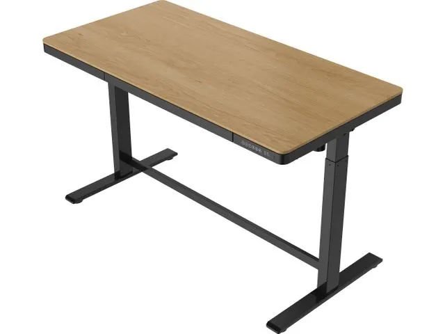 Bureau Assis-Debout électrique cadre noir Chêne blanchi 120cm