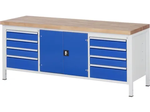 werkbank,HxBxD 840-1040x2000x700mm,beukblad,draagverm. 1250kg,4voeten