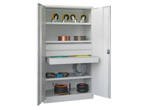 systeemkast,HxBxD 1950x1040x630mm,3xStalen bodem,RAL7035,front RAL5012