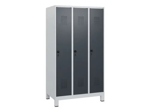 schoollocker,HxBxD 1630x900x500mm,3vak,vak B 300mm,draaigrendel,voeten