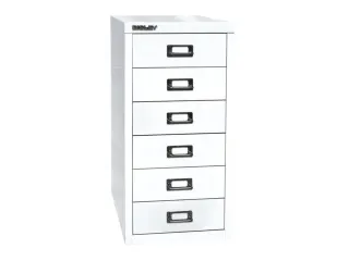kantoor-ladekast HxBxD 590x279x380mm 6 laden romp verkeerswit staal - 3