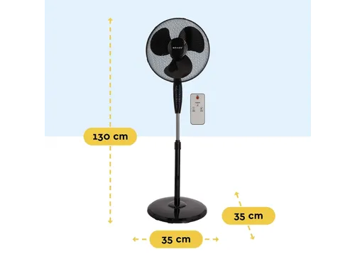 Statiefventilator BRASQ met remote Ø 40cm zwart