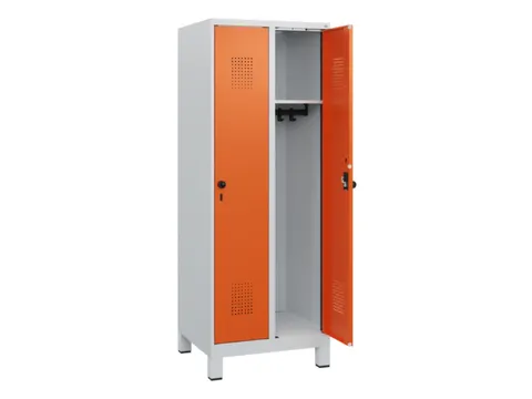 schoollocker,HxBxD 1630x600x500mm,2vak,vak B 300mm,draaigrendel,voeten