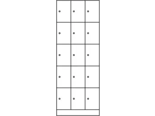 lockerkast,HxBxD 1950x680x480mm,3x5vakken,romp RAL7021,front RAL7021 - 4