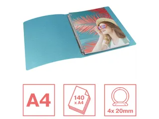 Colour'Breeze ringmap, 4 ringen, PP, ft A4, met soepele kaft blauw - 1
