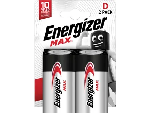 batterijen Max D, blister van 2 stuks