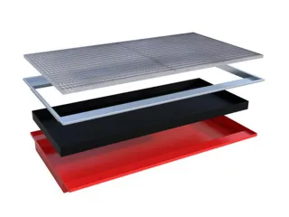 ophangbak,opvangvol. 200l,HxBxD 140x2150x1250/915mm,m. PE-element - 2