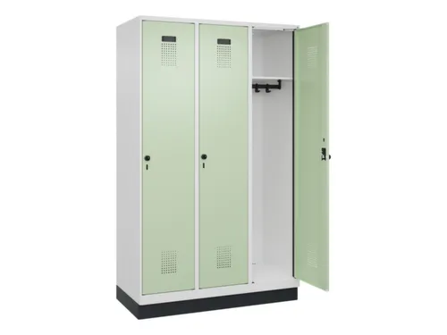 locker,HxBxD 1950x1200x500mm,3vak,vak B 400mm,draaigrendel,sokkel