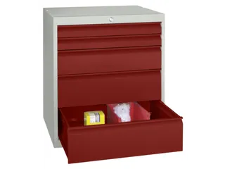 ladekast,HxBxD 800x715x600mm,5lade(n),cil.-slot,RAL7035,front RAL3000 - 2