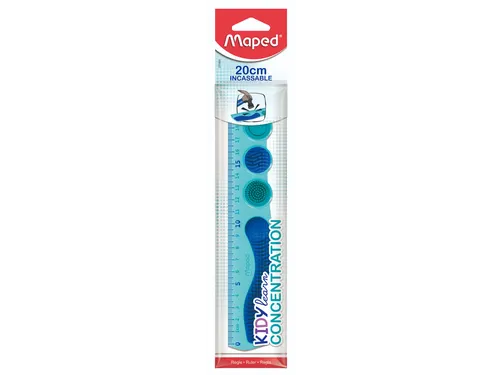 Liniaal Maped Kidy Learn Concentration 20 cm Blauw in zakje