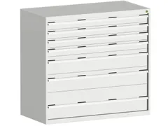 ladekast 1200x1300x650mm 7laden zware lasten RAL7035 front RAL7035