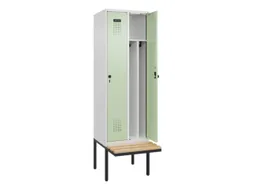 locker met bank,voor scheiding van kleding,HxBxD 2120x600x815mm,2vak