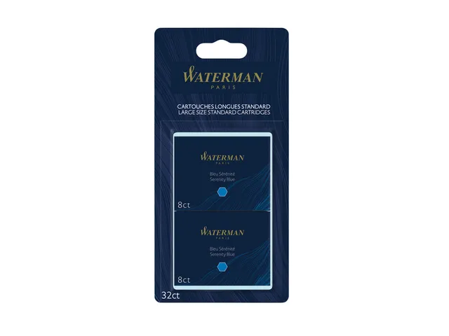Inktpatroon Waterman Florida Blauw lang blister 4x8 stuks