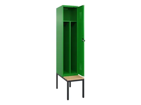 locker met bank,voor scheiding van kleding,HxBxD 2120x400x815mm,1vak