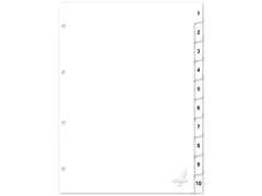 Tabblad Kangaro A4 Pp 120mµ Wit 4-gaats 1-10