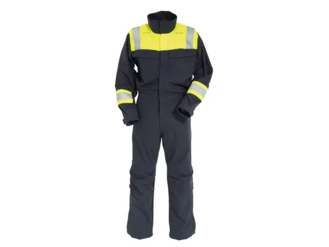 Tranemo 601081 coverall, geel/marineblauw, maat S, per stuk