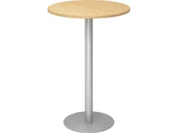 statafel,HxØ 1116x800mm,rond,schotelvoet zilverkleurig,ronde buis