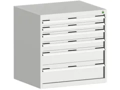 ladekast 800x800x650mm 6laden zware lasten RAL7035 front RAL7035
