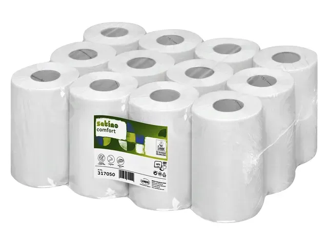 Poetspapier Satino Comfort CF1 centerfeed 1-laags wit 317050 Pallet