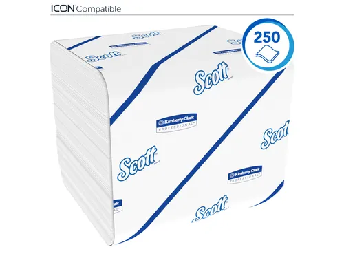 Toiletpapier Scott gevouwen tissue 2-laags 36x250stuks wit 8508