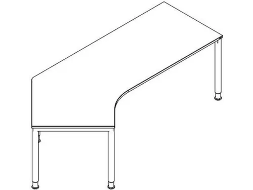 In hoogte verstelbaar hoekbureau 680-820x2370x1130mm eiken zwart